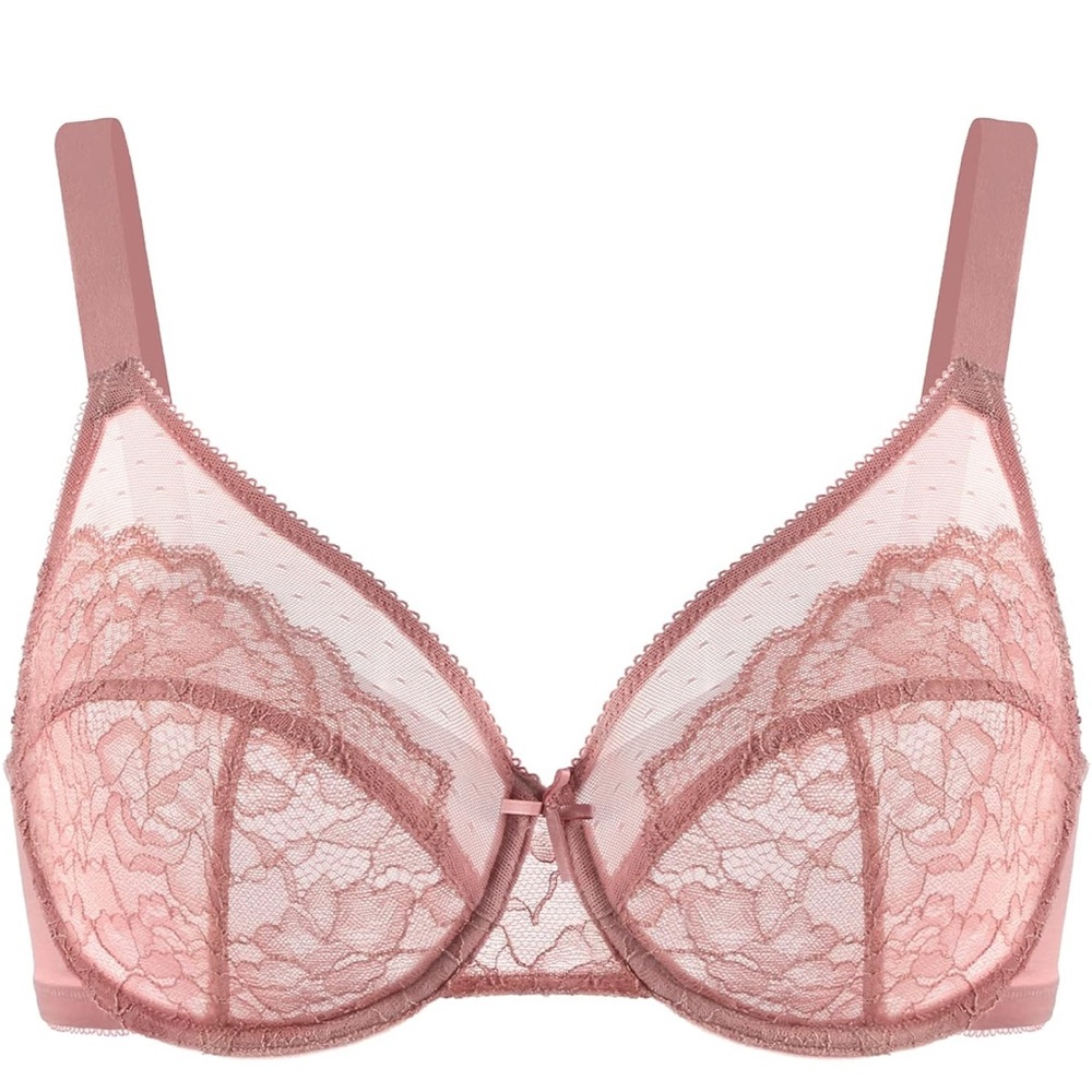 HSIA Lace Women's Minimizer Bra in Pink 34G
